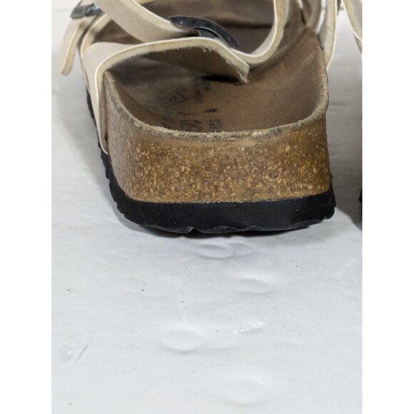 Birkenstock Birki's Nepal Cream Double Straped Leather Sandals Size 39 US 8 - Picture 11 of 13